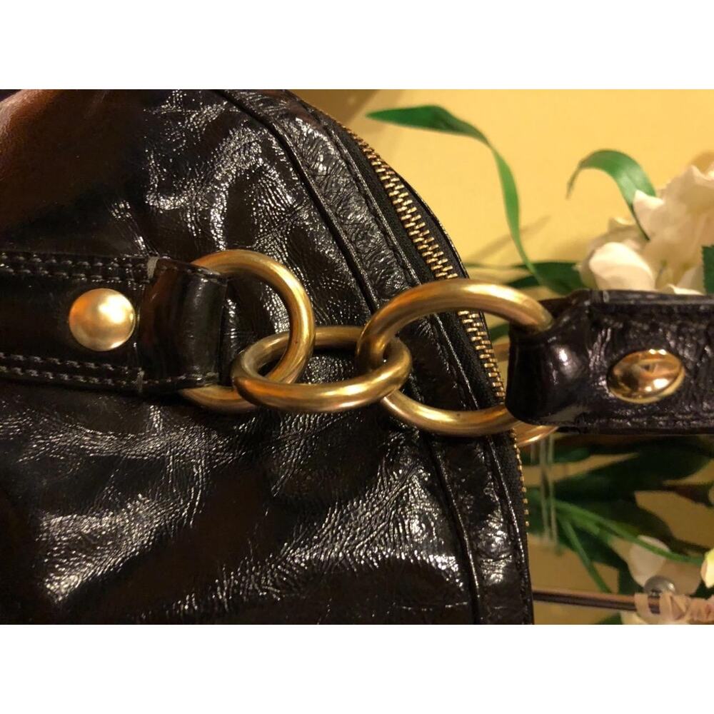 Coach13134 soho Large Courtney Domed BLACK Patent Leather Satchel Bag (bag150 - Picture 10 of 11
